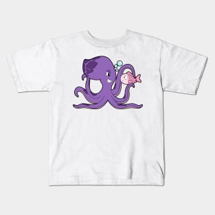 Octopus with Fish Kids T-Shirt